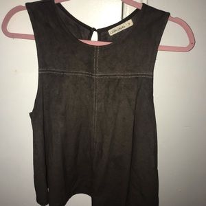 Brown Suede Tank Top